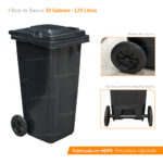 Bote de Basura 120 Lts. / 30 Galones color Negro - Imagen 10